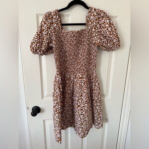 1 State Floral Puff Sleeve Dress